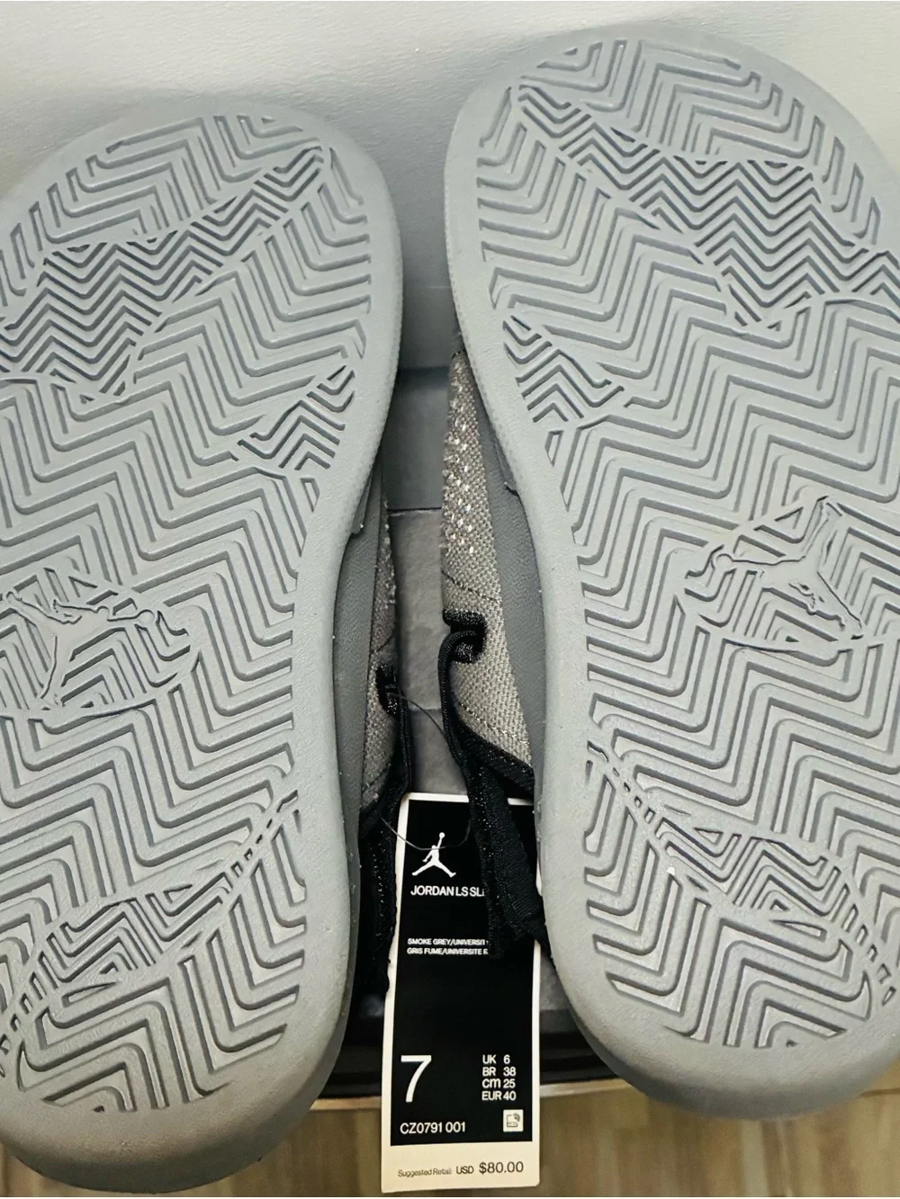 Nike Air Jordan slide Smokey gray and red men’s 7